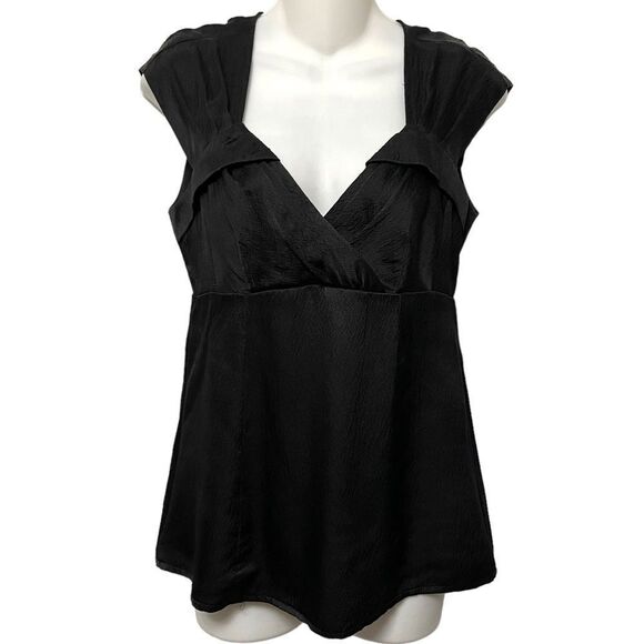 NANETTE LEPORE Silk Sweetheart Cap Sleeve Blouse 6 - Picture 1 of 6